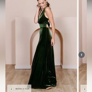 Revelry velvet dress in color TERRA-COTTA